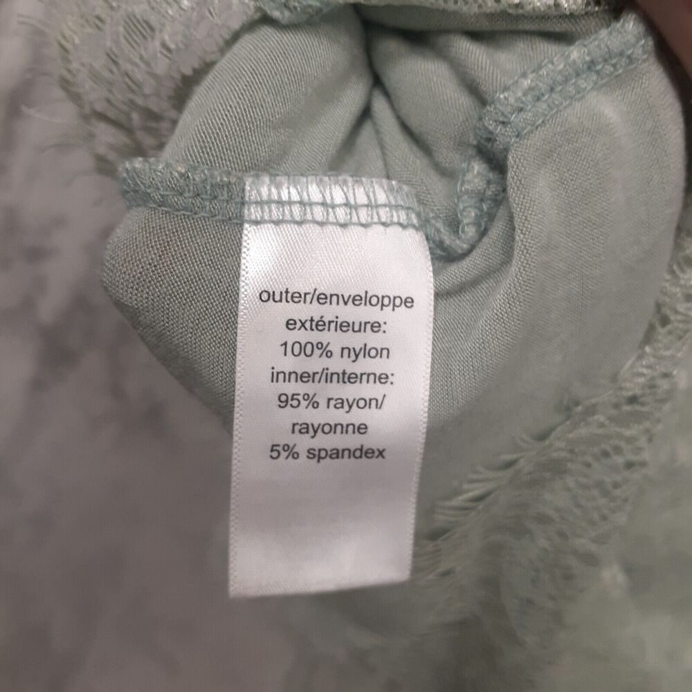 Maurice Womens Sz L Tank Top Cami Light Sage Green Lace Lined Coquette Fairy Y2K - Picture 7 of 8